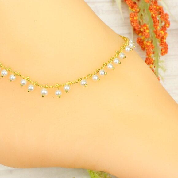 "Handmade Anklet – Elegant & Delicate Jewelry for Women | UNVRC1718 - Picture 10 of 10